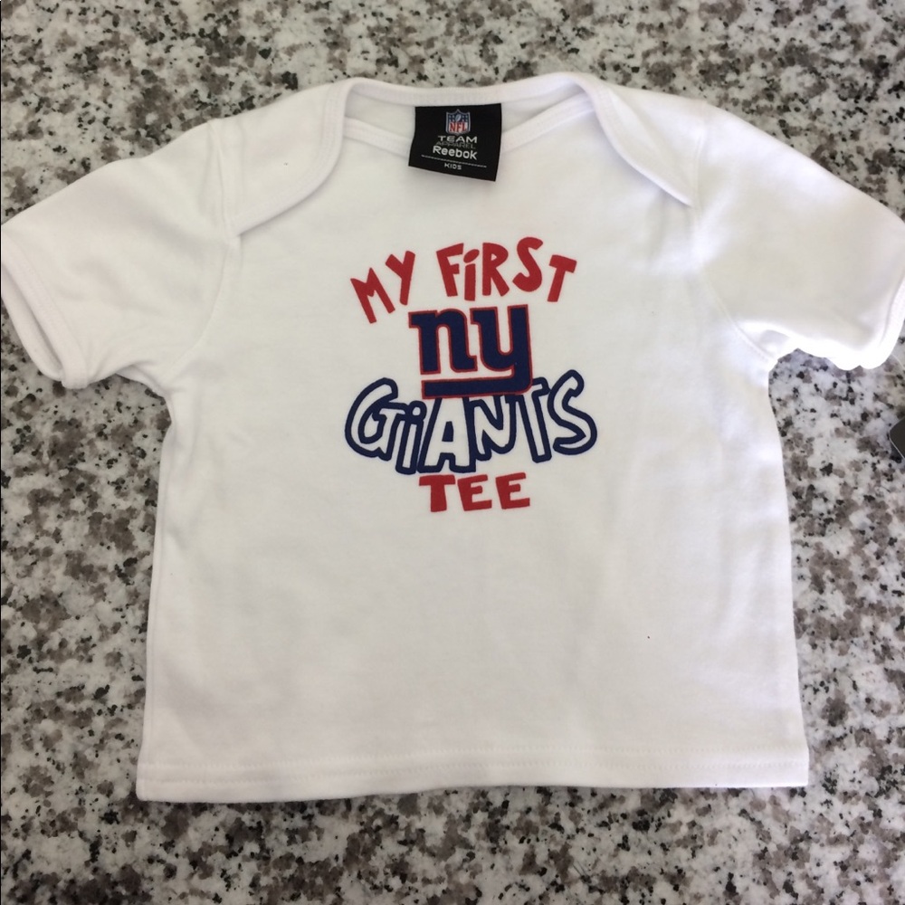 My First NY Giants Tee Shirt 6/9 Months White Baby Kids Boys‎ Girls Football NFL